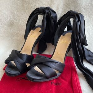 Christian Louboutin Satin Wrap Heels
